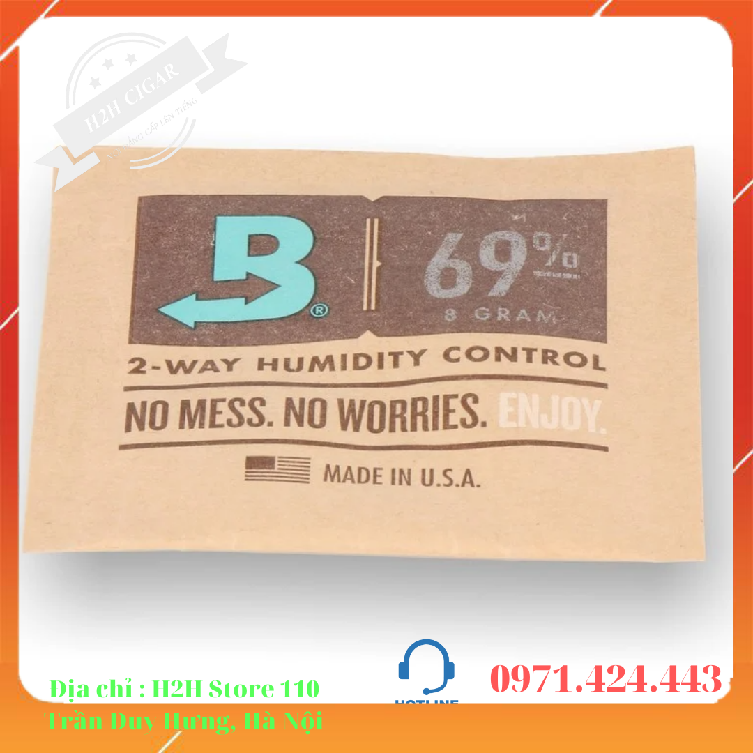 Boveda gói giữ ẩm 2 chiều - 65%, 69% và 72% - Gói bé 8 GRAM (3-10 điếu)