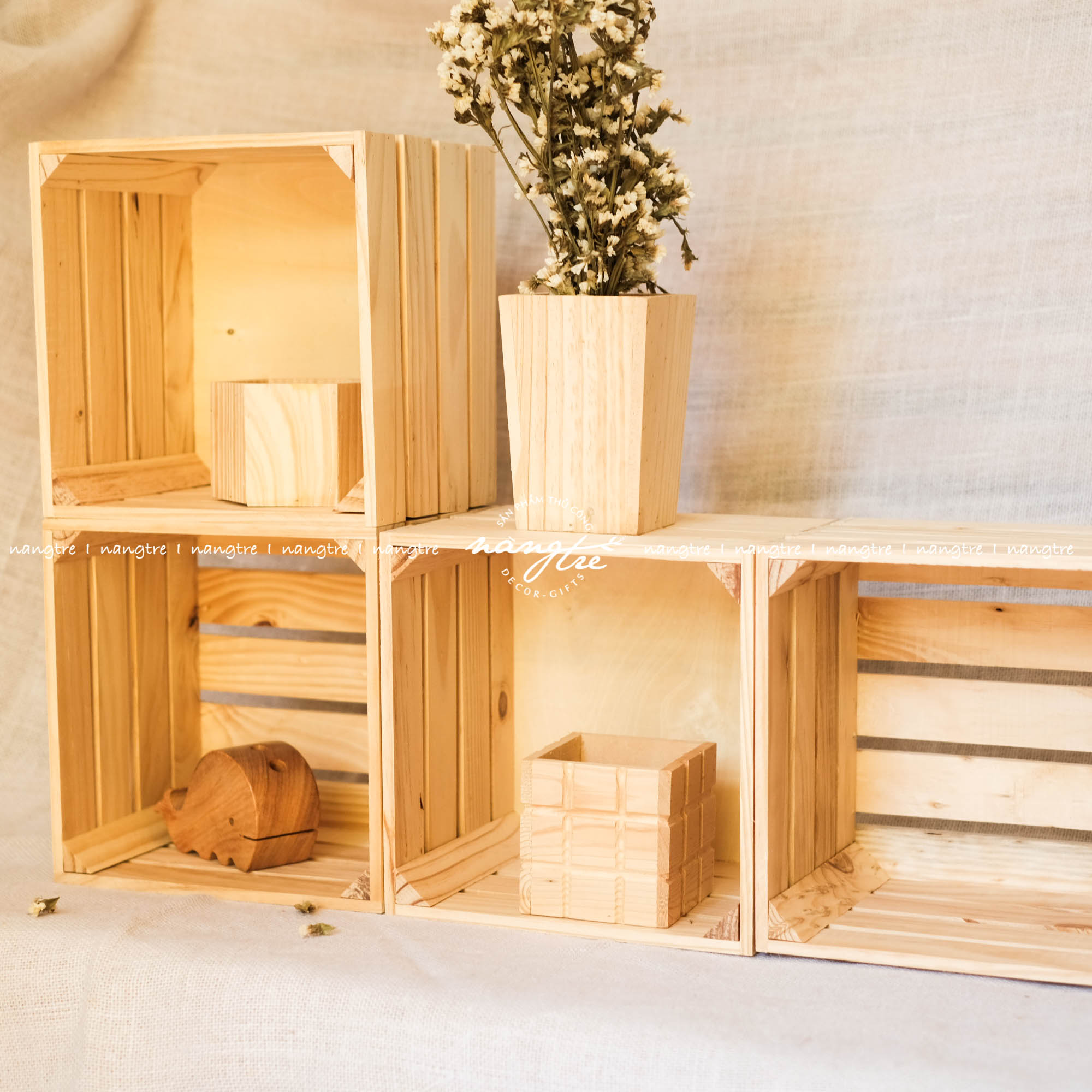 Kệ gỗ vuông pallet _ Thùng gỗ pallet vuông