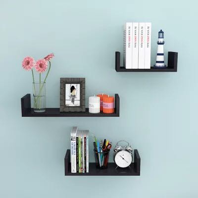 Bộ 3 Kệ Chữ U Sang Trọng Gỗ Lõi Xanh Chống Ẩm + Tặng Lá Gỗ Trang Trí Dán Tường.