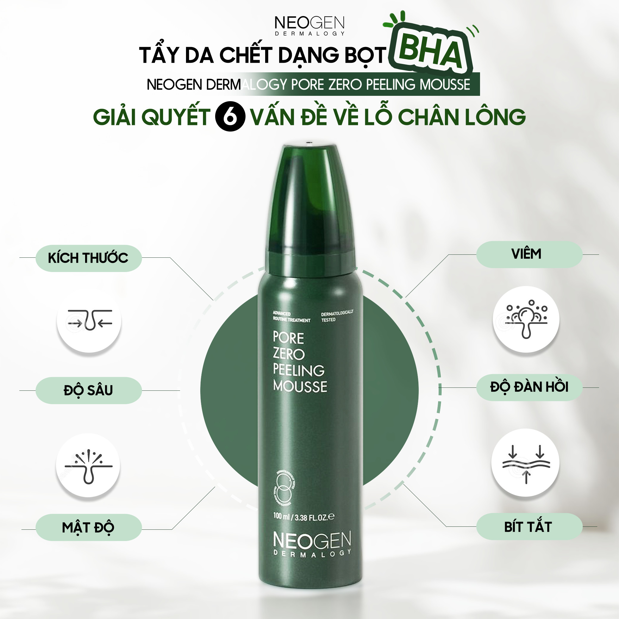 Tẩy Da Chết Bọt Mịn BHA Pore Zero Peeling Mousse Neogen Dermalogy 100ml