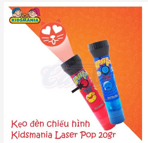[Siêu Hot] Kẹo đèn chiếu hình Kidsmania Laser Pop 20gr