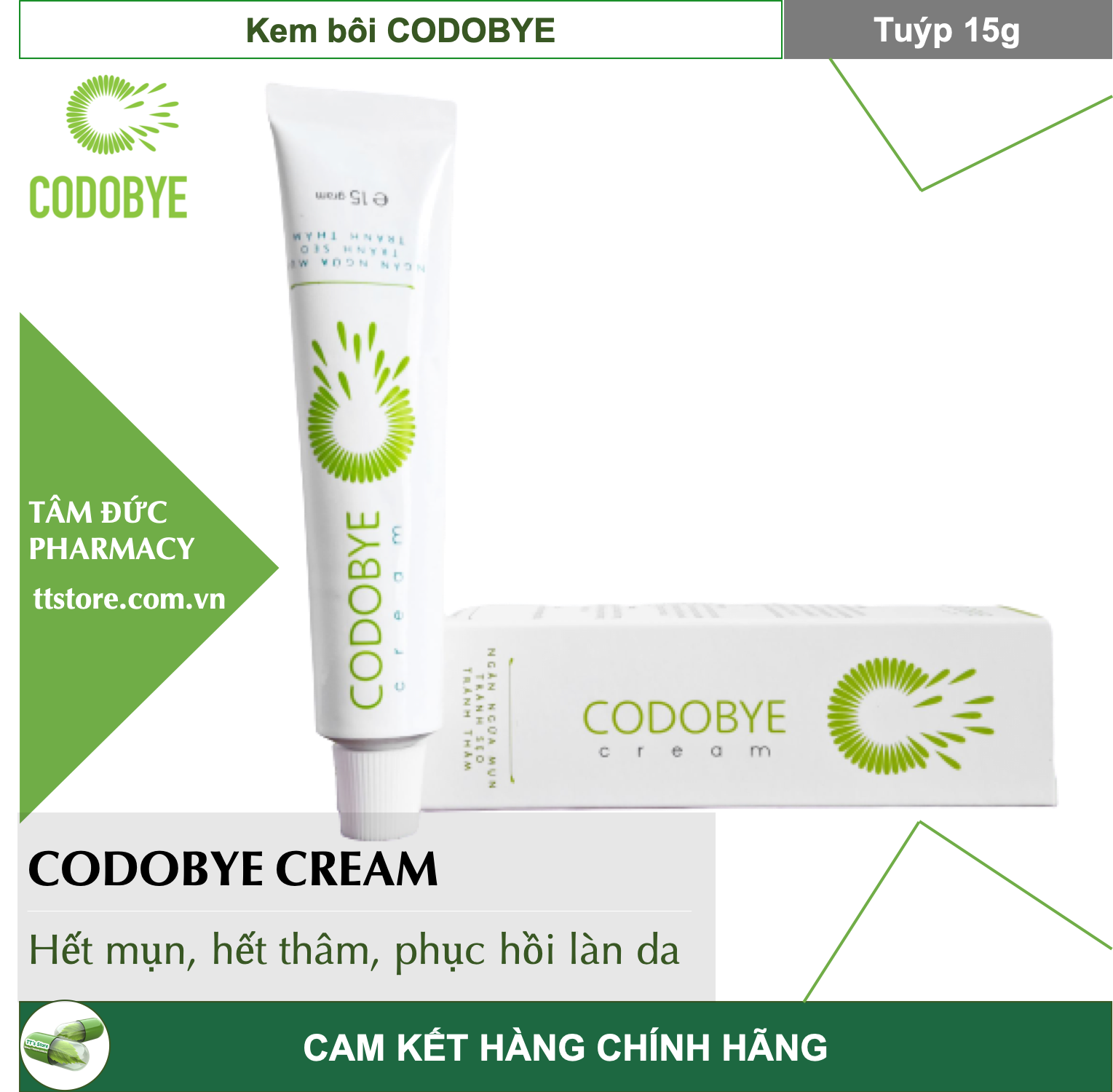 [HCM]CODOBYE CREAM - Kem bôi mụn 15g