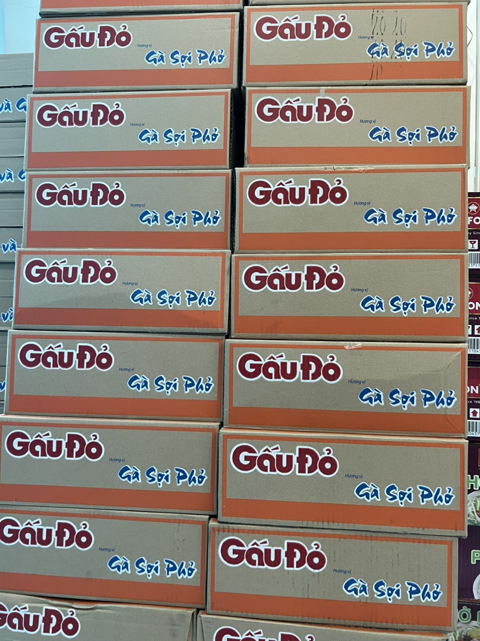 Thùng 30 gói Mì Gà Sợi Phở Gấu Đỏ - 63gr/gói