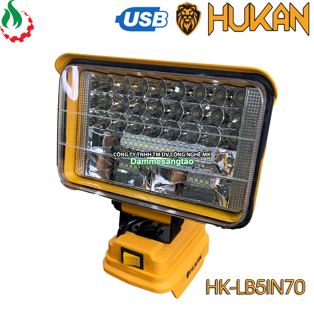 Đèn led HUKAN 21V siêu sáng chân pin makita