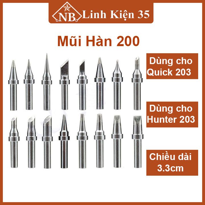 Mũi hàn 200 thay thế cho tay máy hàn Quick 203, Hunter 203
