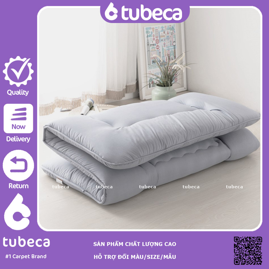 Combo topper nệm 1m6x2m + ga cotton tici + 2 vỏ gối nằm + 2 ruột gối 50x70cm | tubeca
