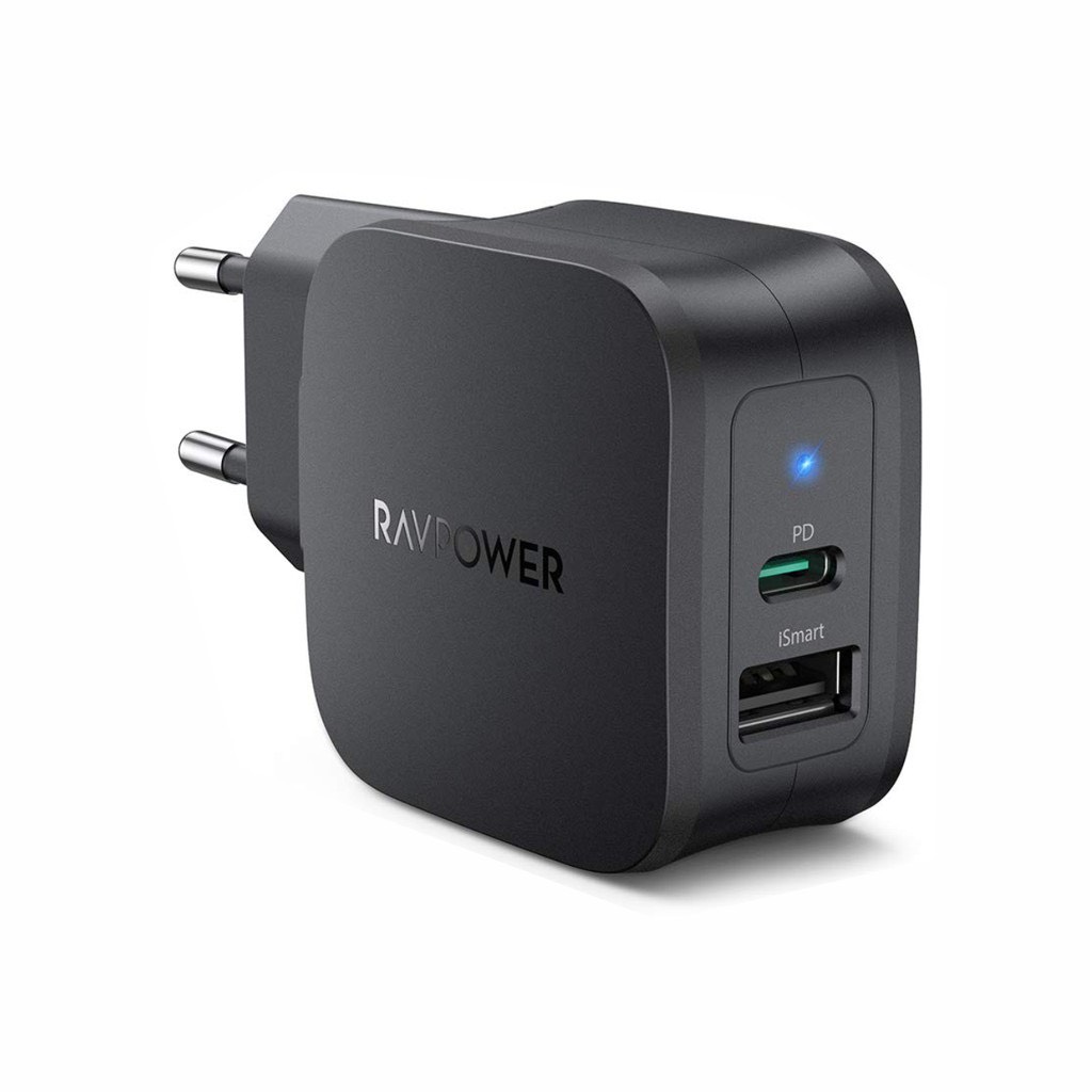 Củ sạc nhanh RAVPower RP-PC144 2 cổng 30w ( 1 type C; 1 type A) hỗ trợ PD/PPS