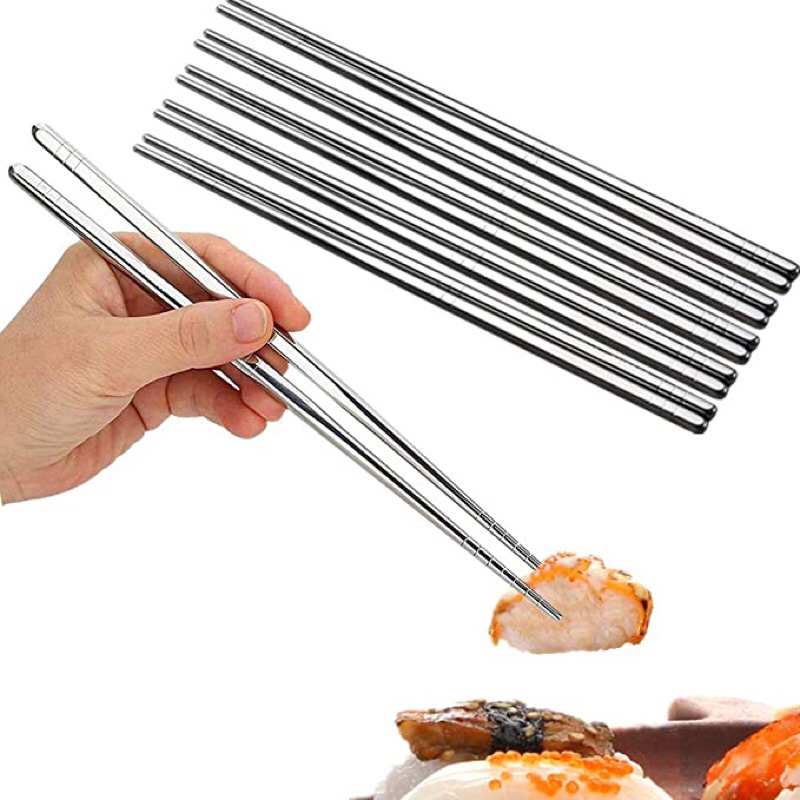 Bộ 5 đôi đũa inox chống ẩm mốc