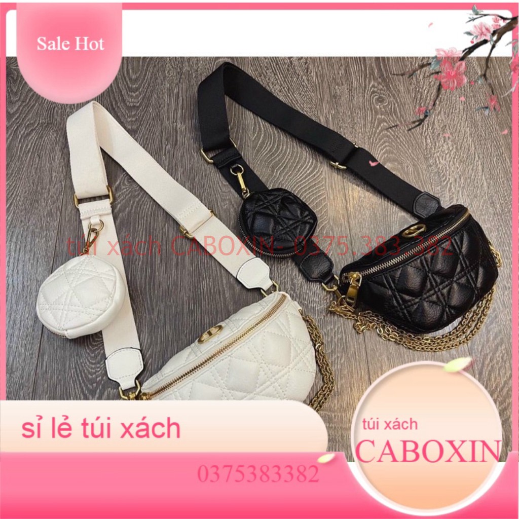 Túi đeo chéo đeo bao tử CD sét 2 món - top