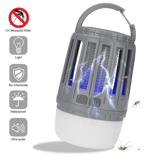 ✽ Đèn Cắm Trại LED sạc USB - Đèn Du Lịch Mini 3 chế độ ánh sáng Thêm Chức Năng Diệt Muỗi Côn trùng