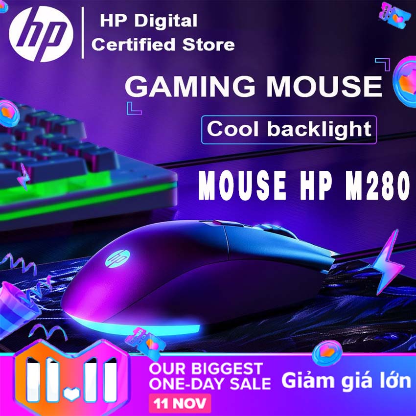 Chuột hp chơi game m280 6400 dpi có đèn led rgb độ bền độ nhạy cao gaming,mouse văn phòng chơi game chuột gaming máy tính hp m280