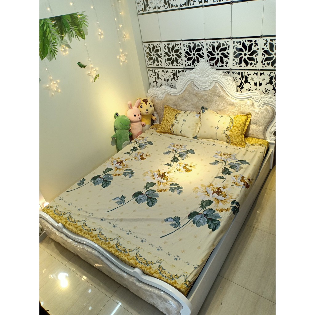 Bộ ga gối cotton poly 3 món họa tiết hoàng gia ghi và các mẫu hoạt hình Bà Béo  Kho chăn ga gối, ga giường, drap giường