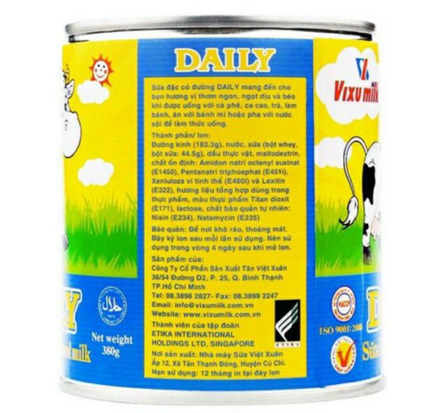 Sữa đặc DAILY lon 380g