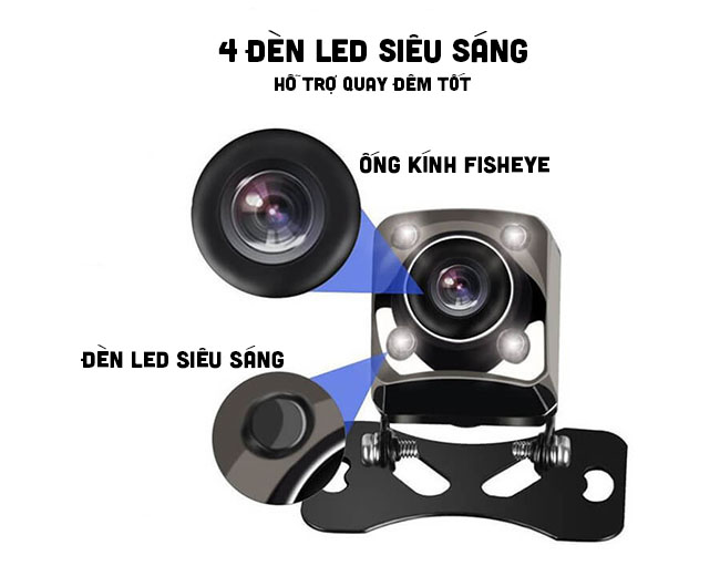 [HCM]Camera lùi xe hơi 4 đèn LED XL250