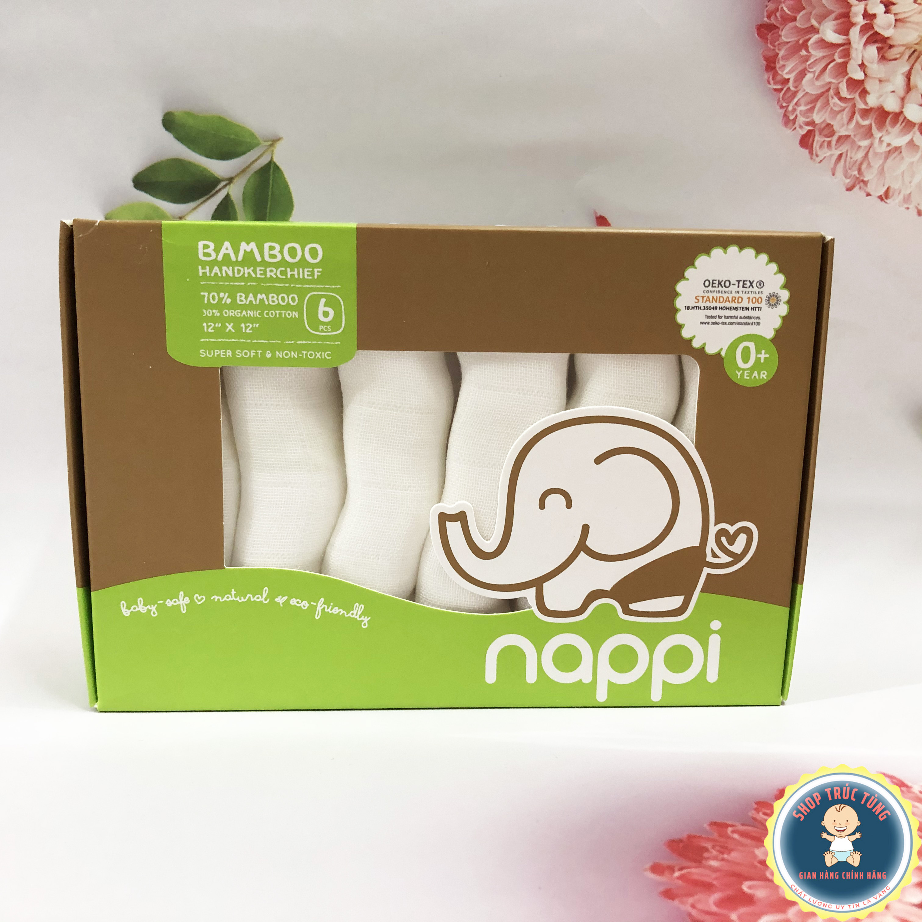 NAPPI - khăn sữa cho bé( hộp 6 chiếc) ( Made in Thai Lan )