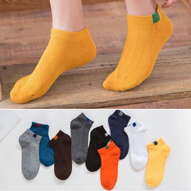 Set 10 Đôi Tất Gân Vintage Cổ Ngắn (Nhiều Màu)