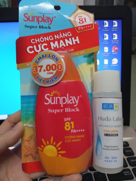[ tặng dung dịch dưỡng da] Kem chống nắng Sunplay Block SPF 81 PA+++ tuýp 70g nhập khẩu