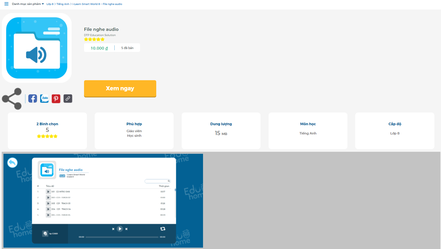[E-BOOK] i-Learn Smart World 8 File nghe Audio