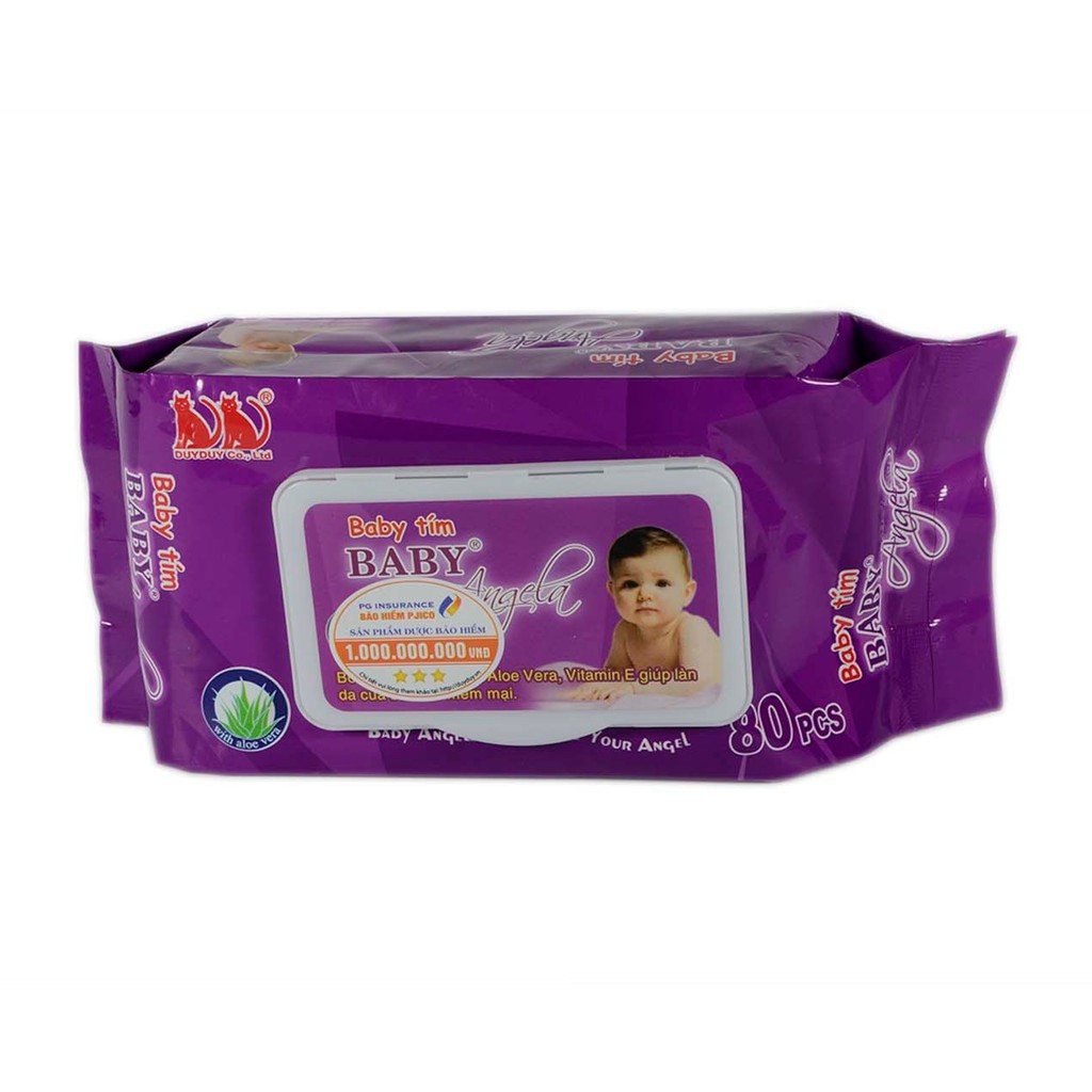 [HCM]Khăn ướt Baby Angela (80 miếng)