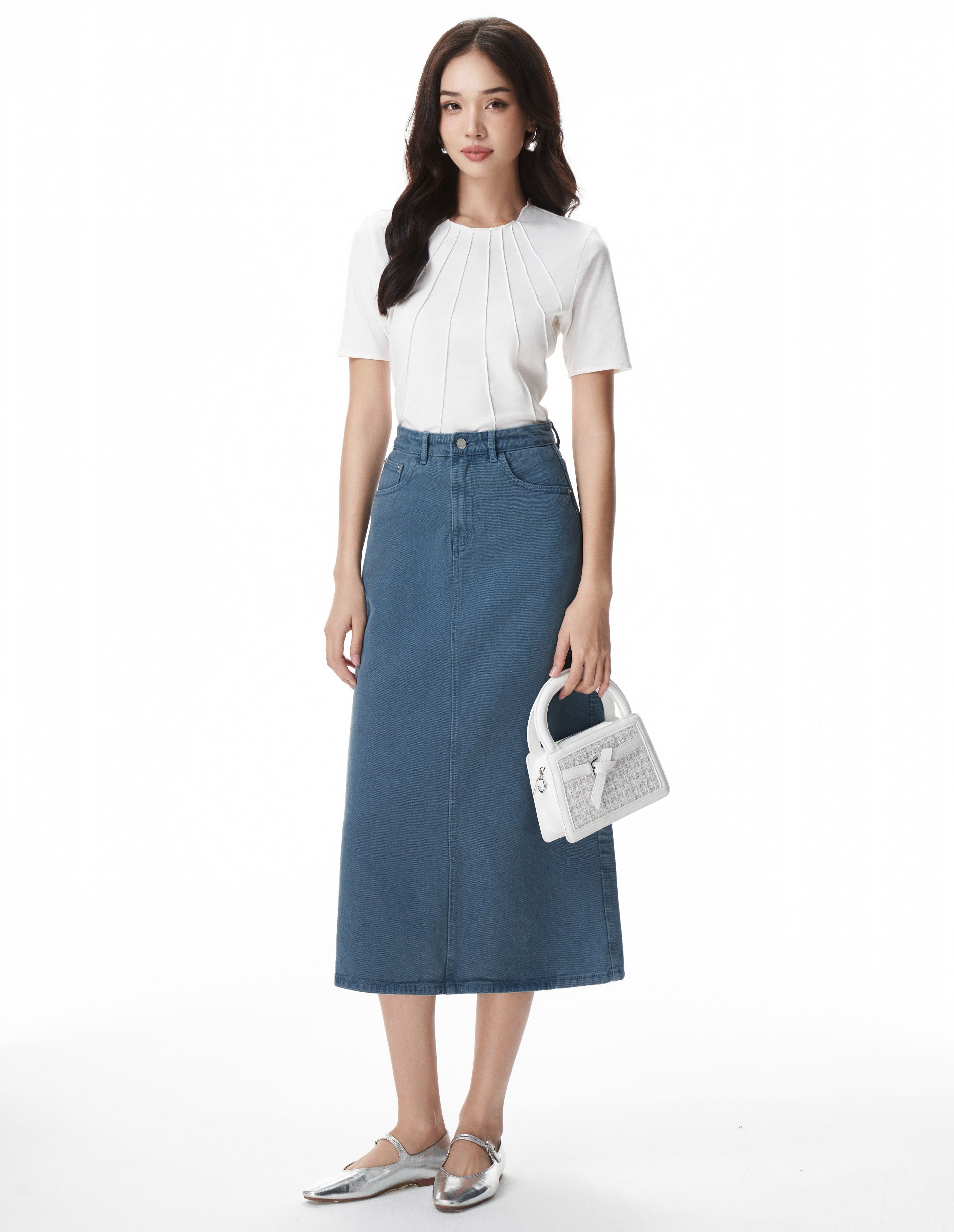 Voucher siêu sale 15% OLV - Chân váy Nathalia Denim Skirt