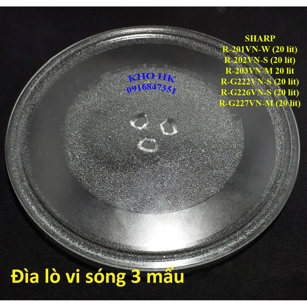 Đĩa thủy tinh dùng cho lò vi sóng sharp 20 lít r-201vn-w r-202vn-s r-203vn-m r-g222vn-s r-g226vn-s r-g227vn-m