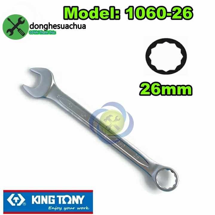 Cờ lê vòng miệng 26mm kingtony 1060-26 dài 305mm