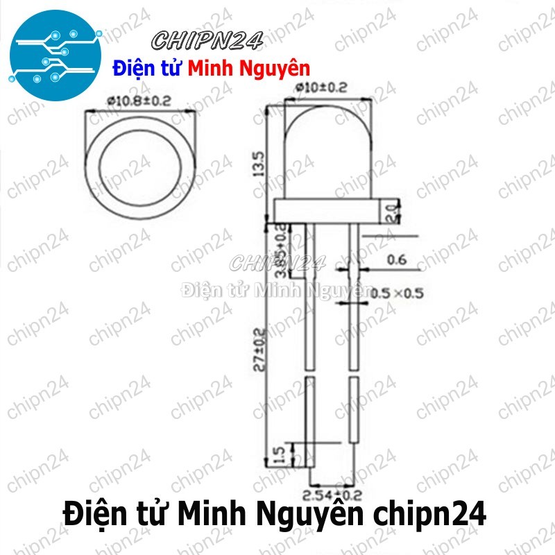 [10 con] (TK17, H14) Led 10mm Trong 7 Màu RGB 2 chân Nháy Nhanh - HH004716