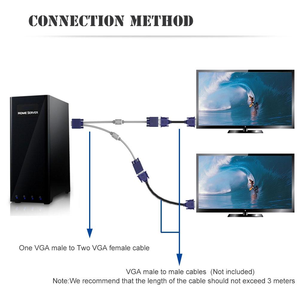 Dây chia cổng VGA 1 ra 2 - VGA Splitter Cable