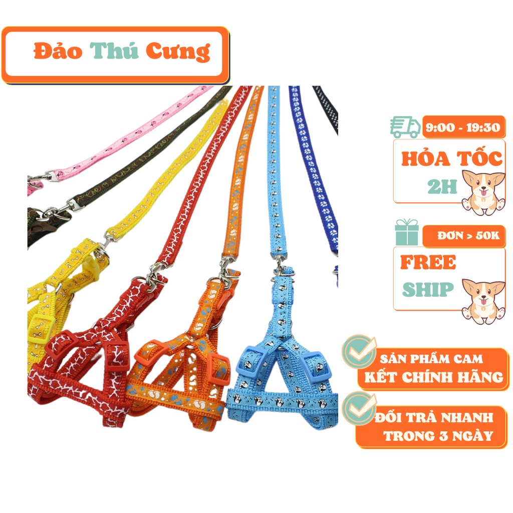 [Mã PET20K giảm 20K đơn 250K] Dây dắt chó mèo kèm yếm - Đảo Thú Cưng