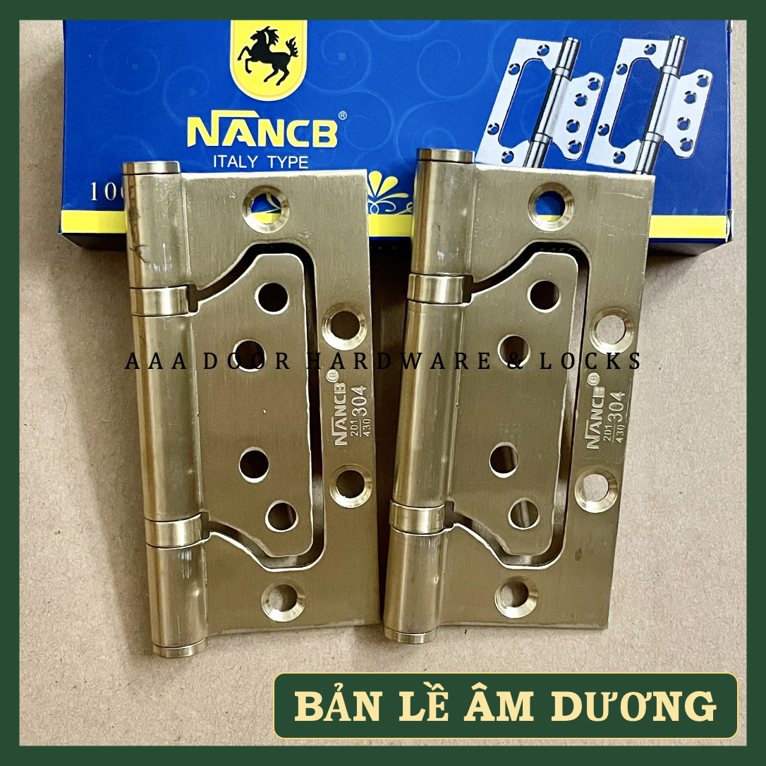 1 Cặp Bản Lề Âm Dương inox Mạ Vàng dùng cho mọi loại cửa