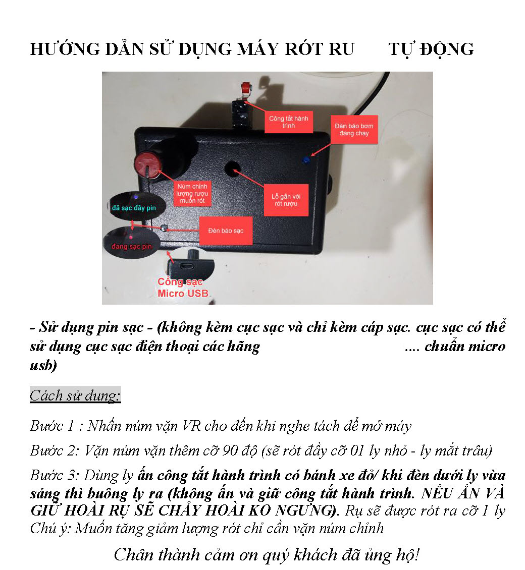 bộ linh kiện rót ruou tự động ráp sẵn miễn phí ship
