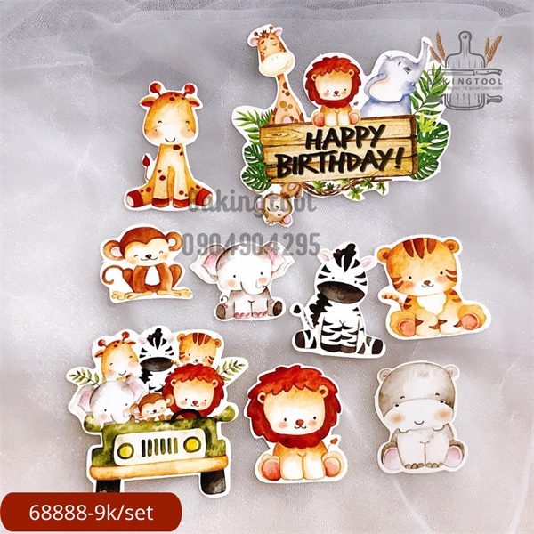 Set que giấy-Sở thú muôn loài+Xe thú