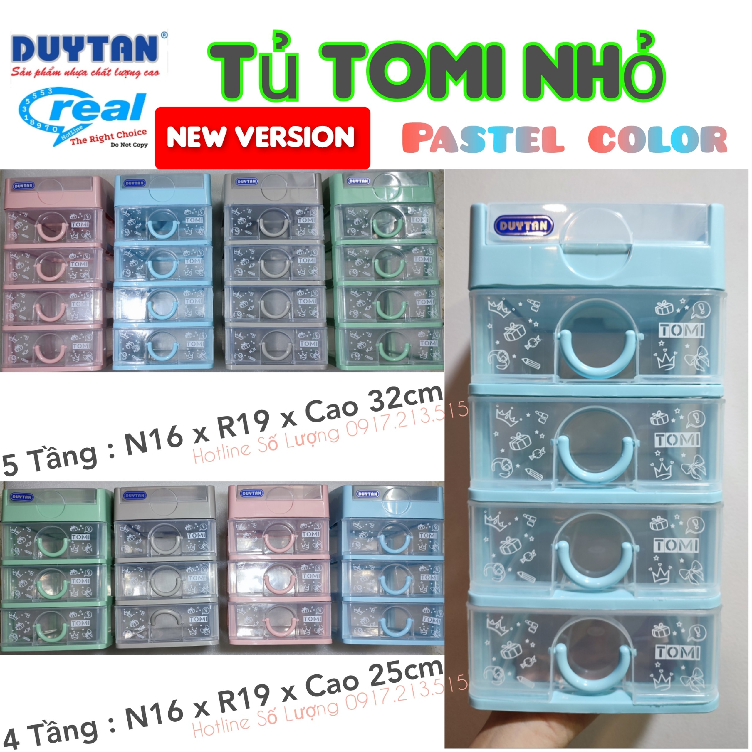 Tủ nhựa duy tân Tomi nhỏ Pastel Color