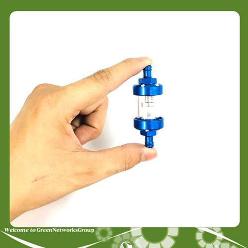 Lọc xăng thủy tinh trong suốt (màu Xanh)