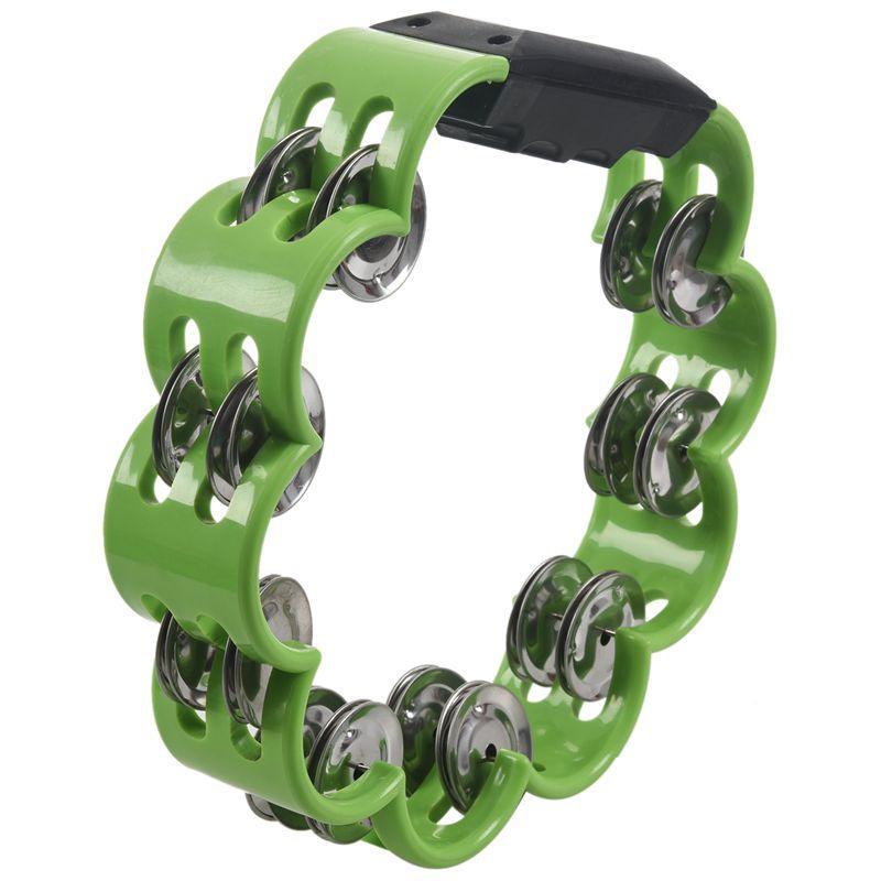 Shamrock Tambourine for Kids and Adults - Easy to Use - Comfortable Hand Held Percussion Instrument - Great for Choirs - Percussion Ensembles - Birthday Parties - Drum Circles - Etc