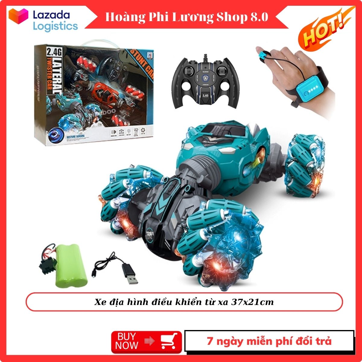 Xe điều khiển từ xa, xe điều khiển từ xa có sạc pin. Xe địa hình điều khiển từ xa 37x21cm - Xe điều khiển từ xa tốc độ cao, xe điều khiển cao cấp giúp bé phát triển thể lực
