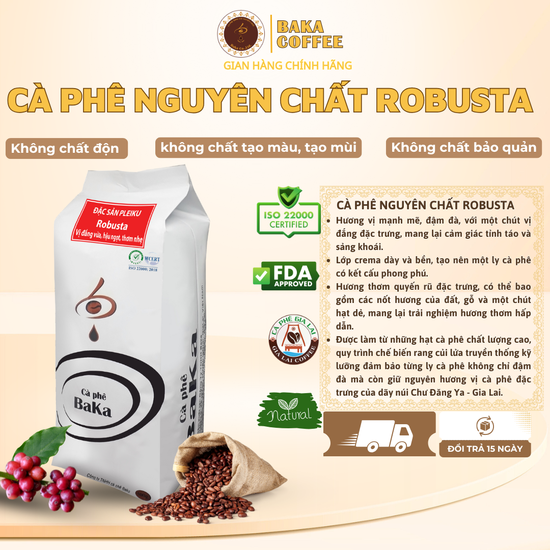 Cà Phê Nguyên Chất Baka - Robusta