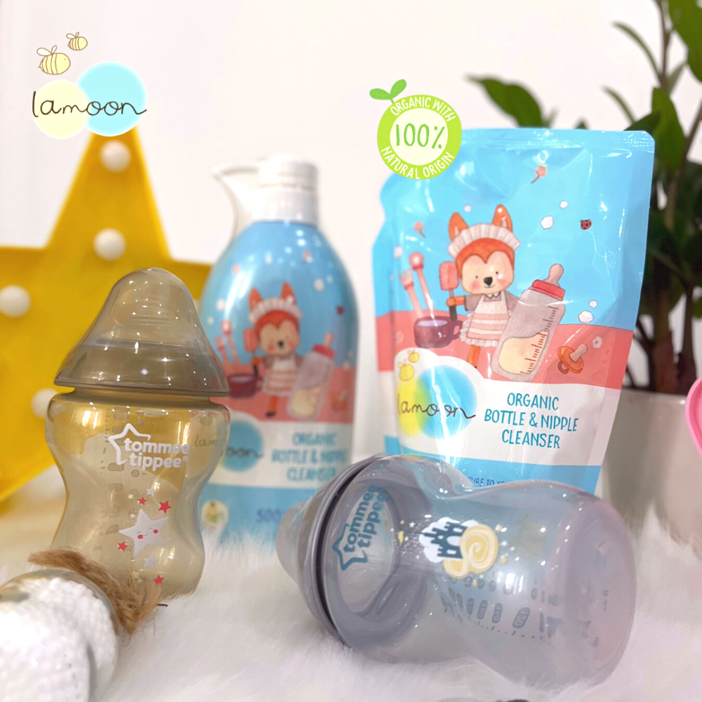 Lamoon Organic Baby Milk Bottle Cleaner - 500ml Bottle
