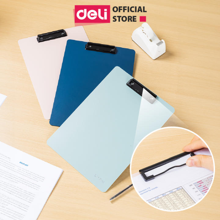 Bìa Trình Ký Nhựa A4 Deli Đơn Bìa Kẹp Nhựa Giấy Tài Liệu Kẹp Hồ Sơ A4 Một Mặt Màu Pastel Học Sinh Văn Phòng Tiện Lợi - Hình ảnh 2
