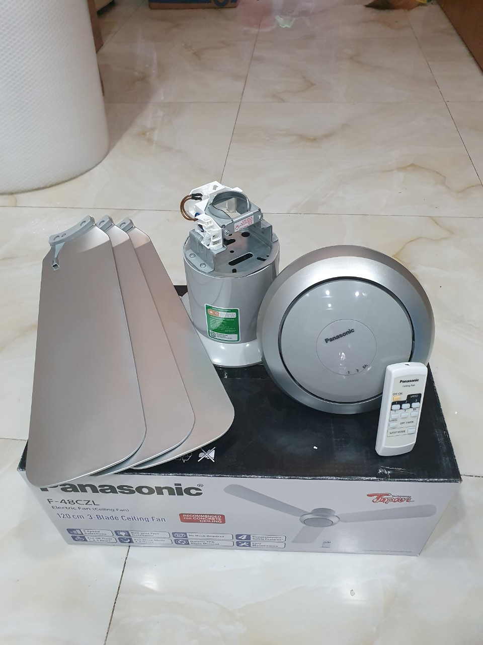 Quạt trần 3 cánh Panasonic F-48CZL (TI 14CM .LẮP CHO TRẦN THÂP )