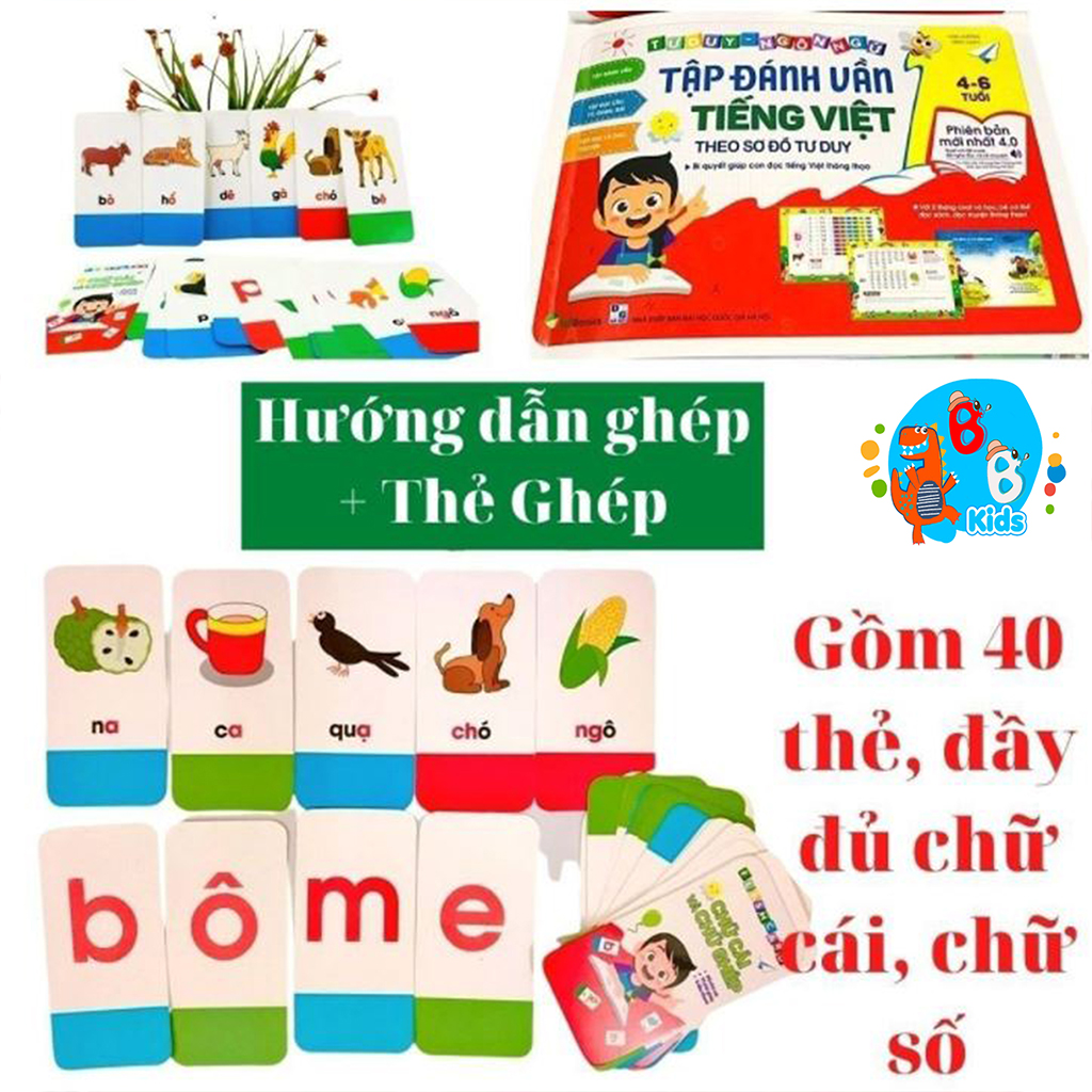 Bộ Sách Tập Đánh Vần Tiếng Việt Và Bộ thẻ Flashcard Chữ Cái Cho Bé Phiên