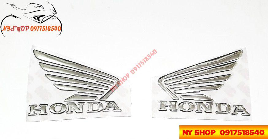 Bộ 2 tem logo cánh Chim honda 3D nổi