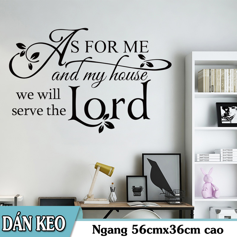 Decal trang trí tường - Chữ Tiếng Anh As For Me đen