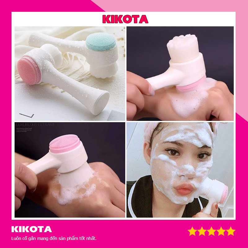 Cọ rửa mặt massage 2 đầu có tay cầm