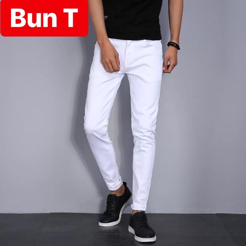 QUẦN JEAN NAM CHẤT BÒ TRẮNG TRƠN QUẢNG CHÂU NHẬP KHẨU CAO CẤP TT-25 TRANG BUN FASHION
