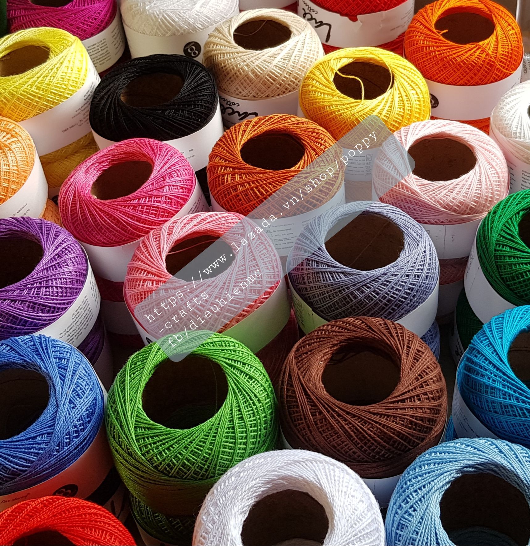 Sợi (0.6mm) lace cotton đan móc, tatting