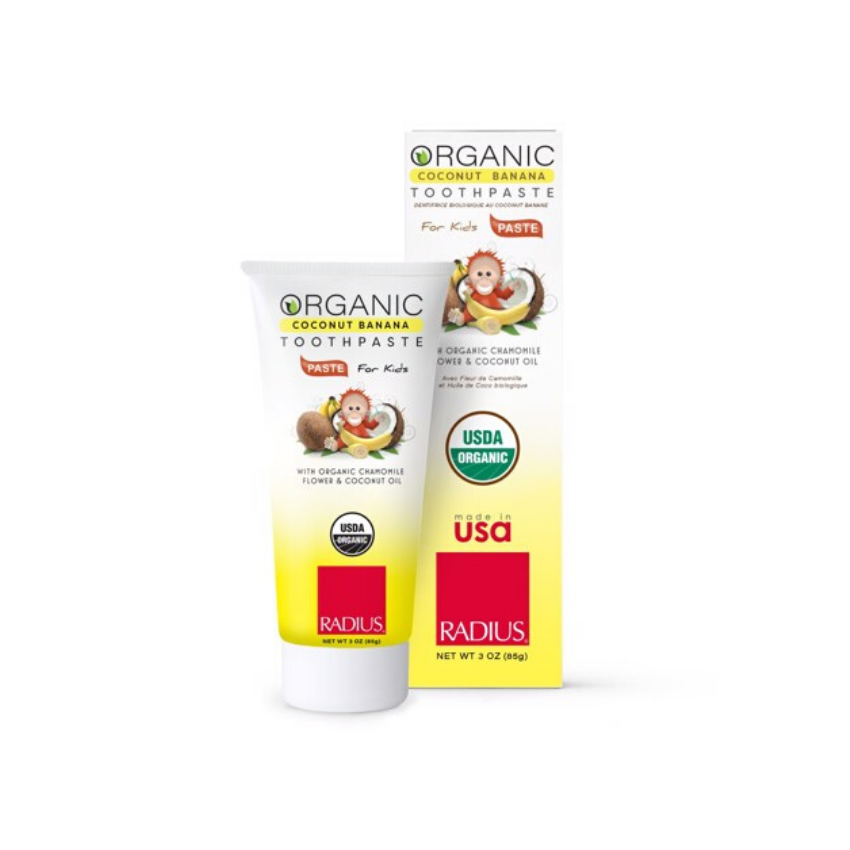 Kem đánh răng trẻ em Radius (48g) chuối+dừa
