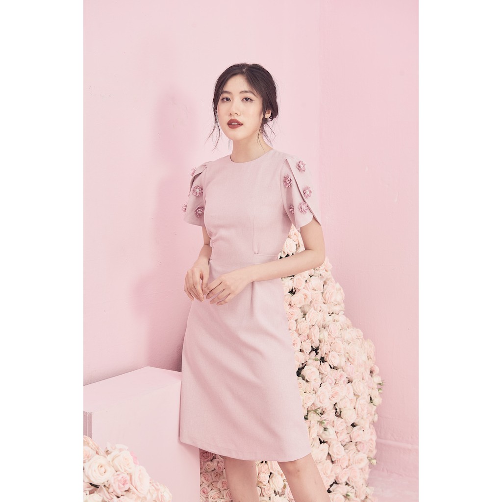 Rập - Đầm Hồng Tay Đắp Nơ Eo - SPRING 02