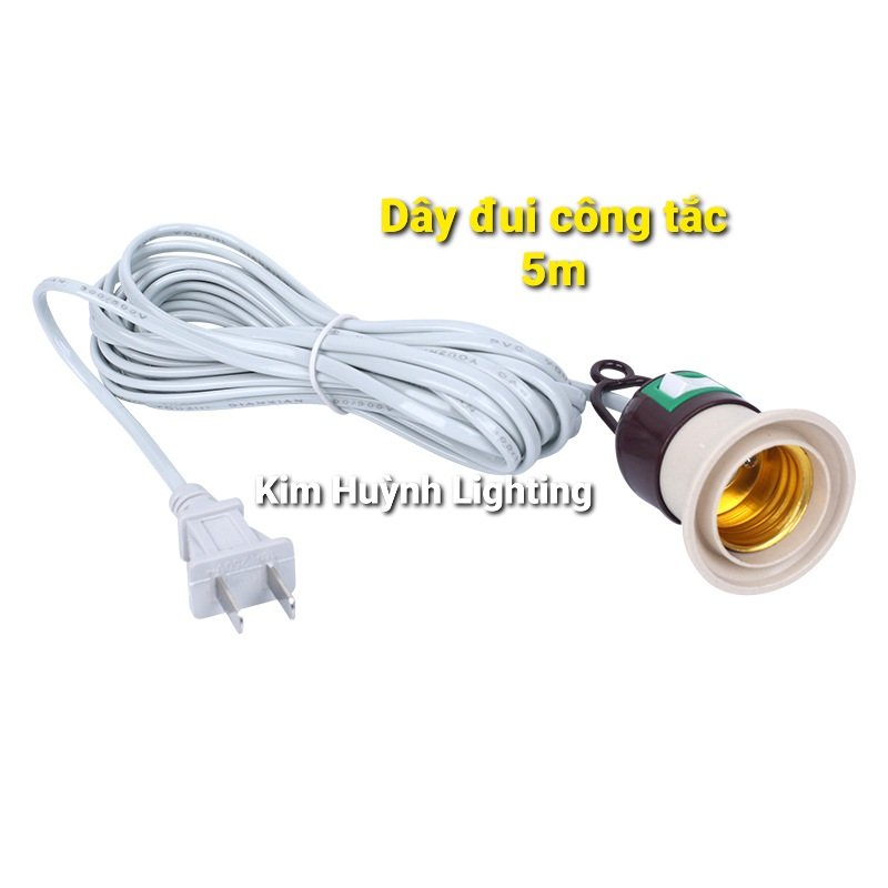 Đui bóng đèn, bộ dây đui đèn E27 có công tắc