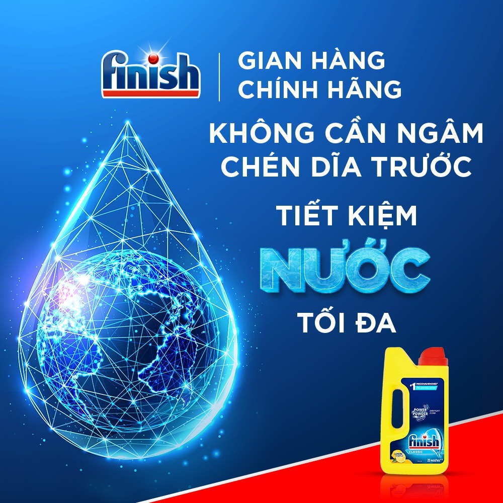 Bột rửa bát Finish Classic 1.2kg - Dùng cho máy rửa bát